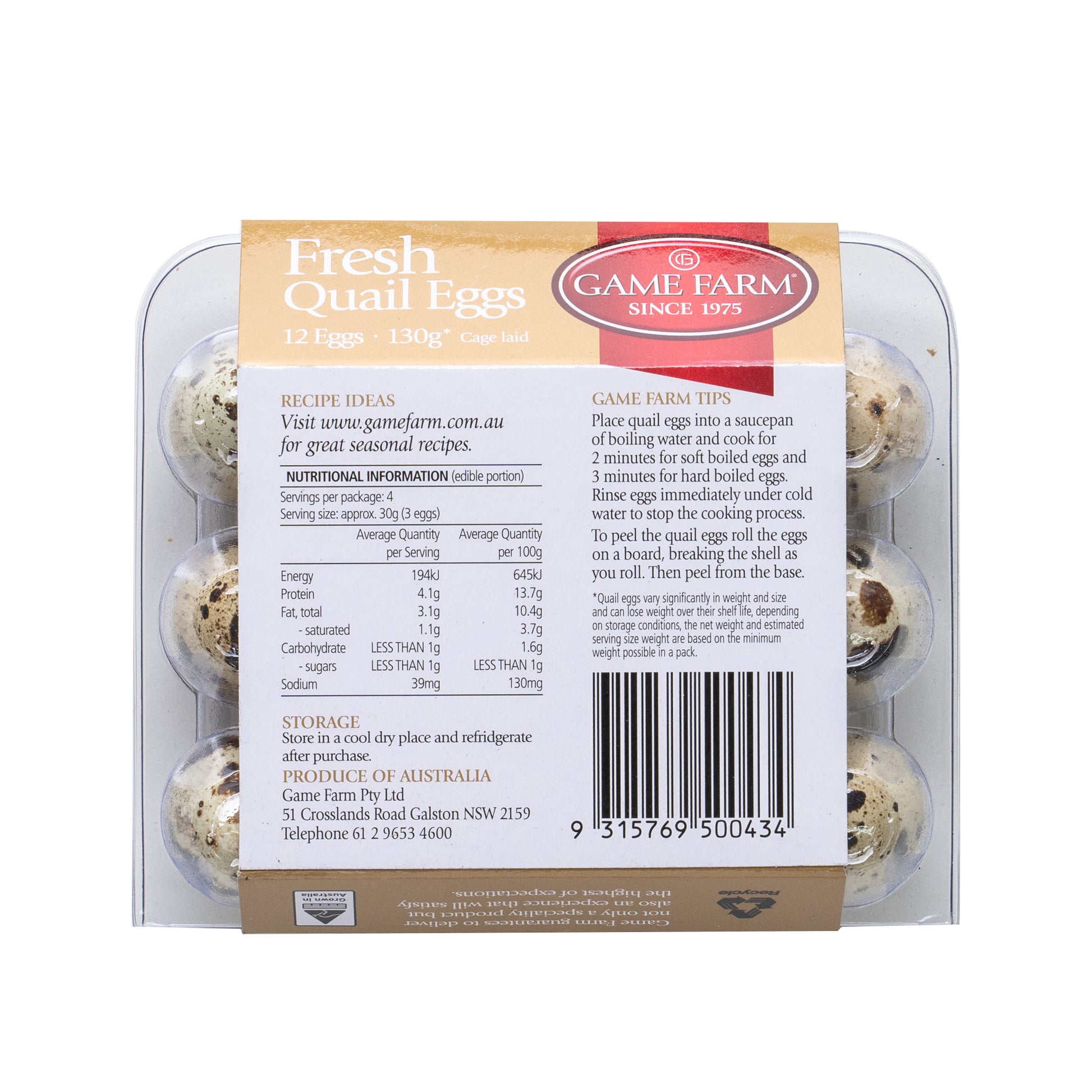 Game Farm Fresh Quail Eggs | Harris Farm Online