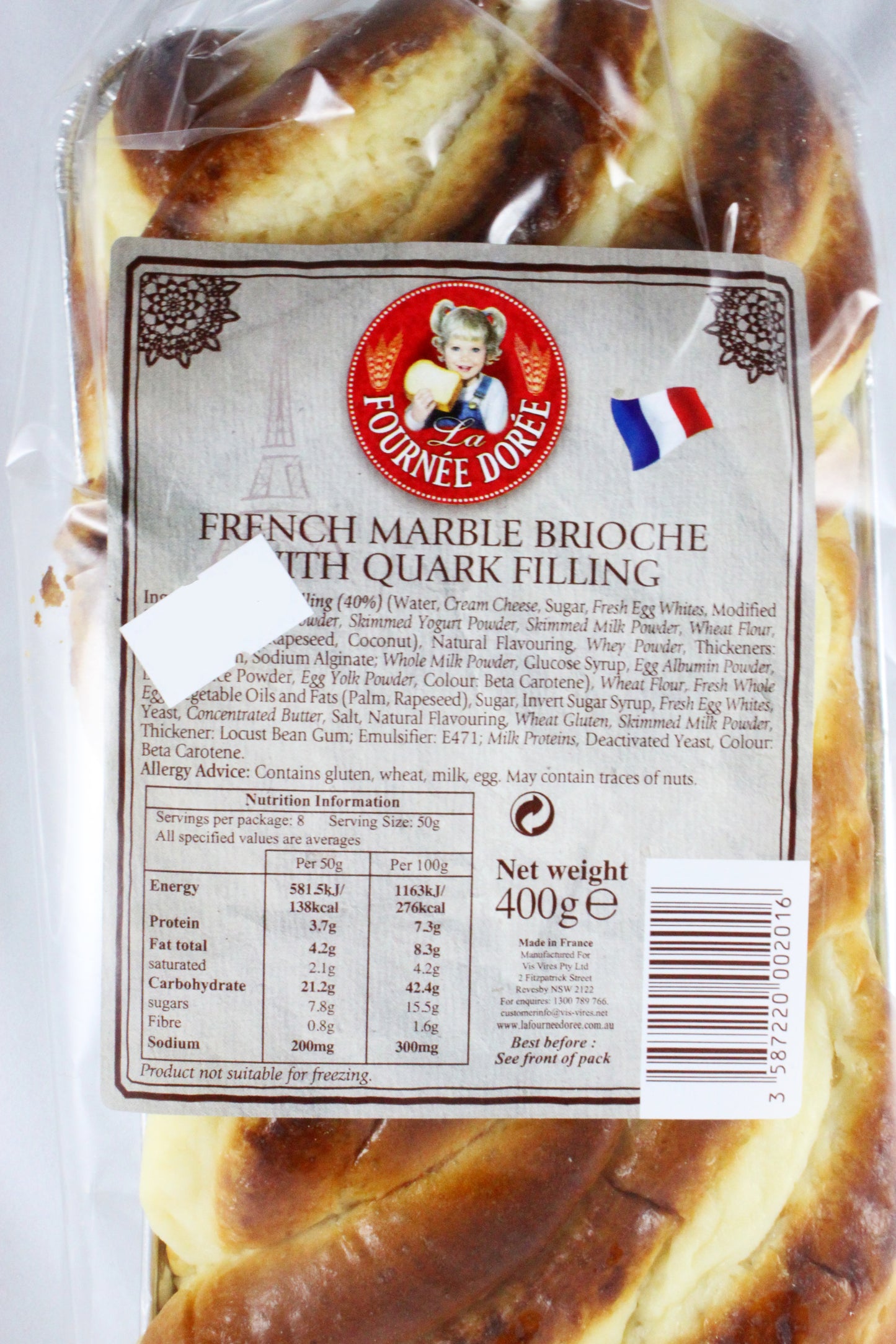 La Fournee Doree - Bread French Marble Brioche - Quark Filling (400g)
