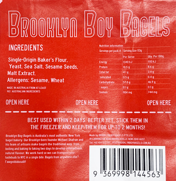 Brooklyn Boy Sesame Bagels | Harris Farm Online