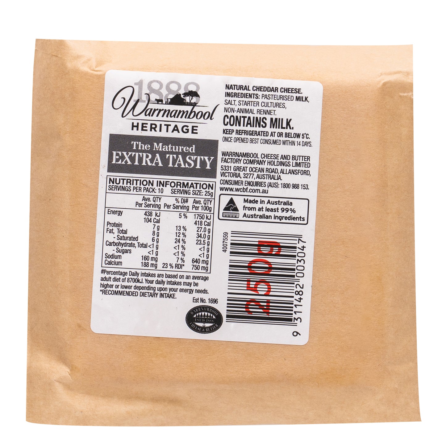 Warrnambool Extra Tasty Cheddar Cheese | Harris Farm Online
