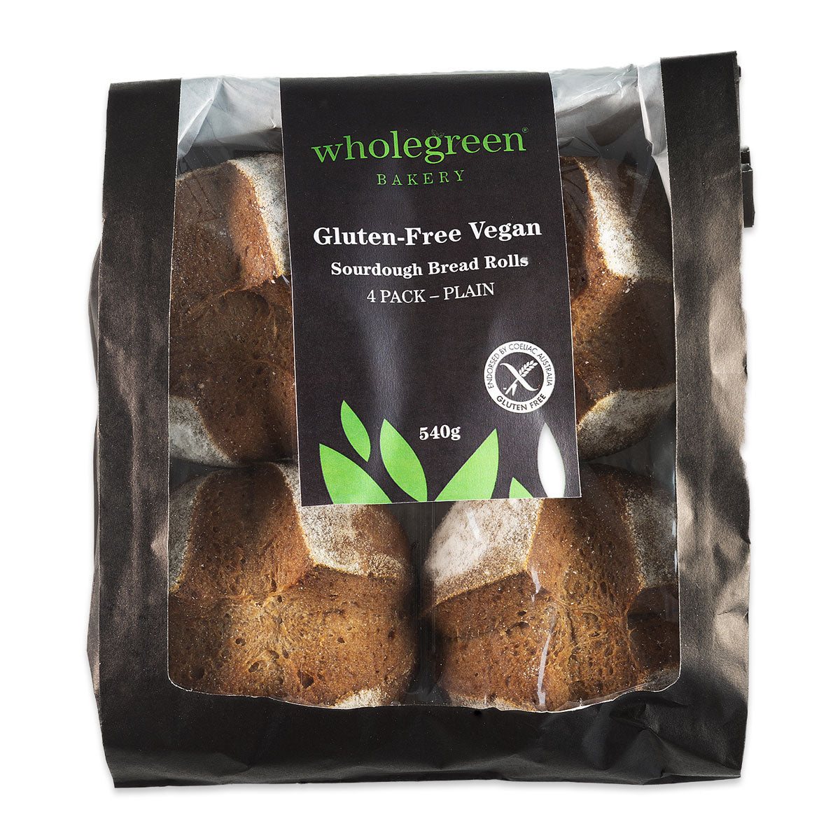 Wholegreen Bakery Gluten Free Vegan Plain Sourdough Roll 4x135g | Harris Farm Online