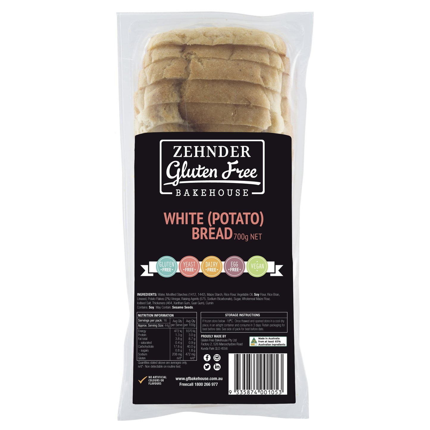 Gluten Free Bakehouse White Potato Loaf 700g