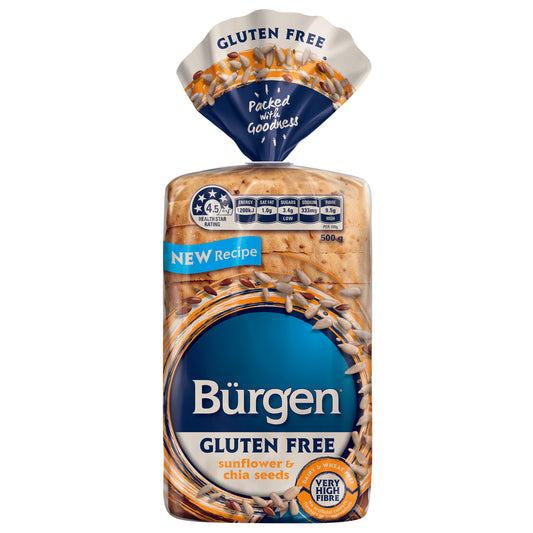 Burgen Gluten Free Sunflower and Chia Seeds 500g
