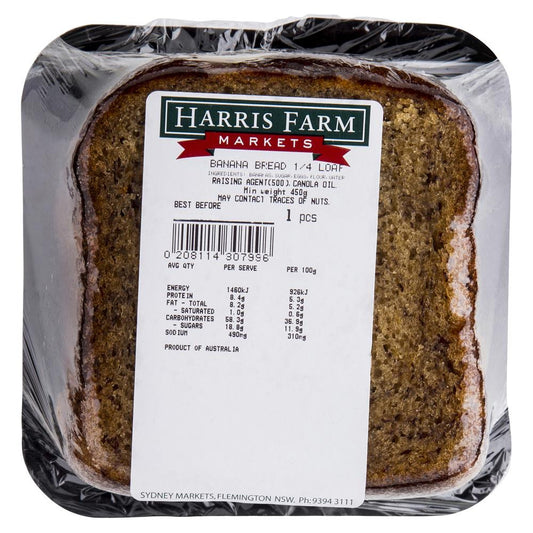 Banana Bread Qtr Loaf (450g) Harris Farm Markets , Z-Bakery - HFM, Harris Farm Markets
 - 1