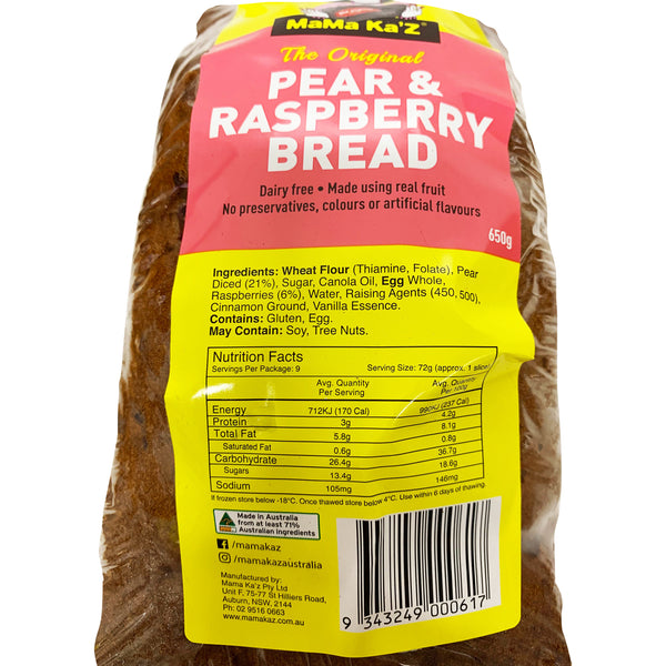 Mama Kaz Pear and Raspberry Bread 650g