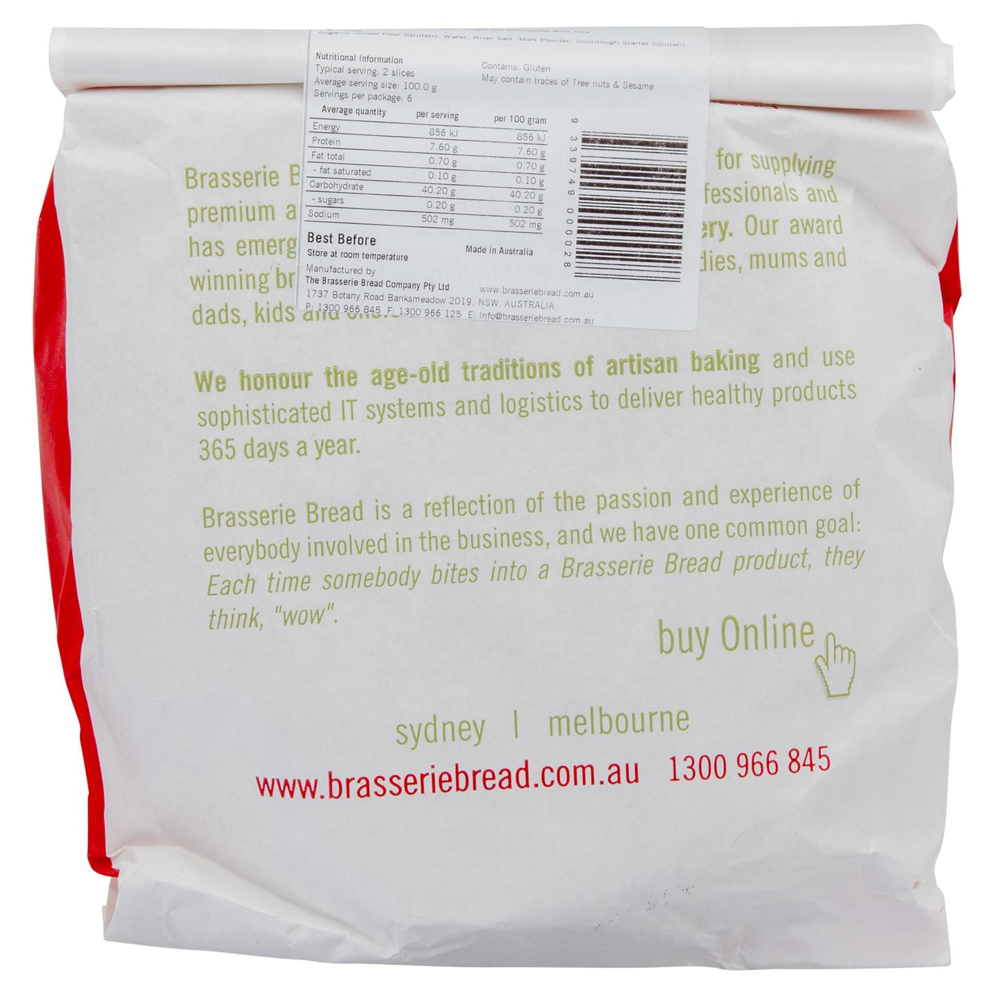 Brasserie Sourdough Bakers Round 670g , Z-Bakery - HFM, Harris Farm Markets
 - 2