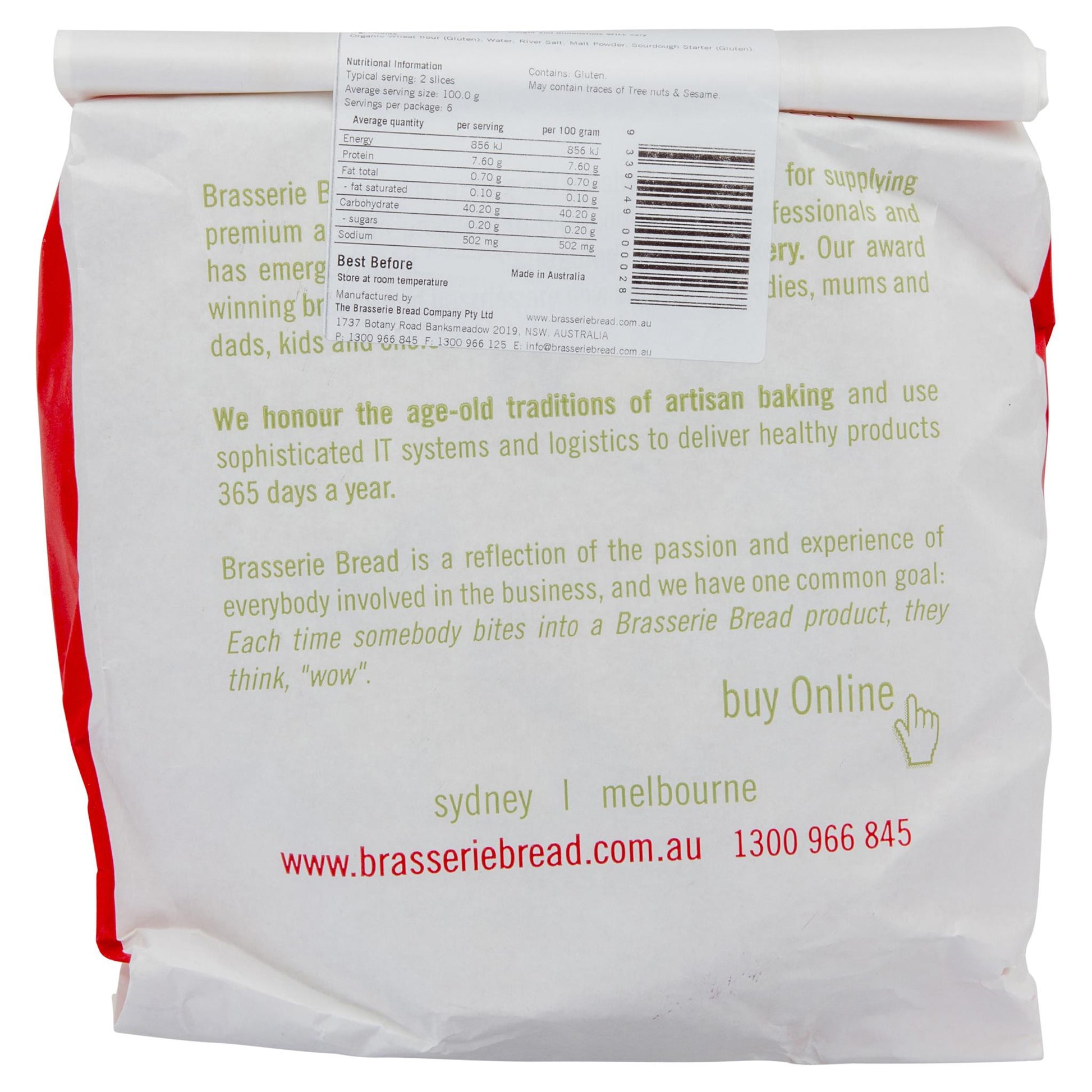 Brasserie Sourdough Bakers Round 670g , Z-Bakery - HFM, Harris Farm Markets
 - 2