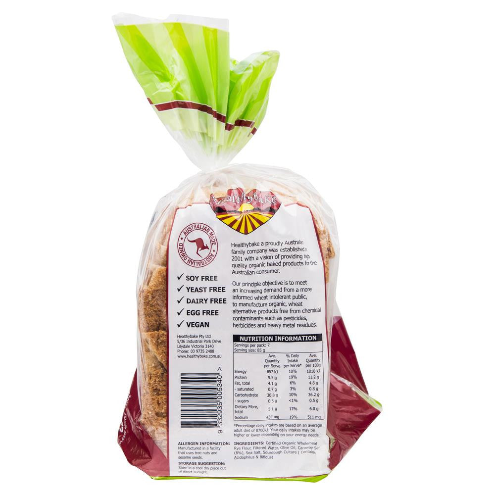 Healthy Bake Rye Caraway Organic Sourdough | Harris Farm Online