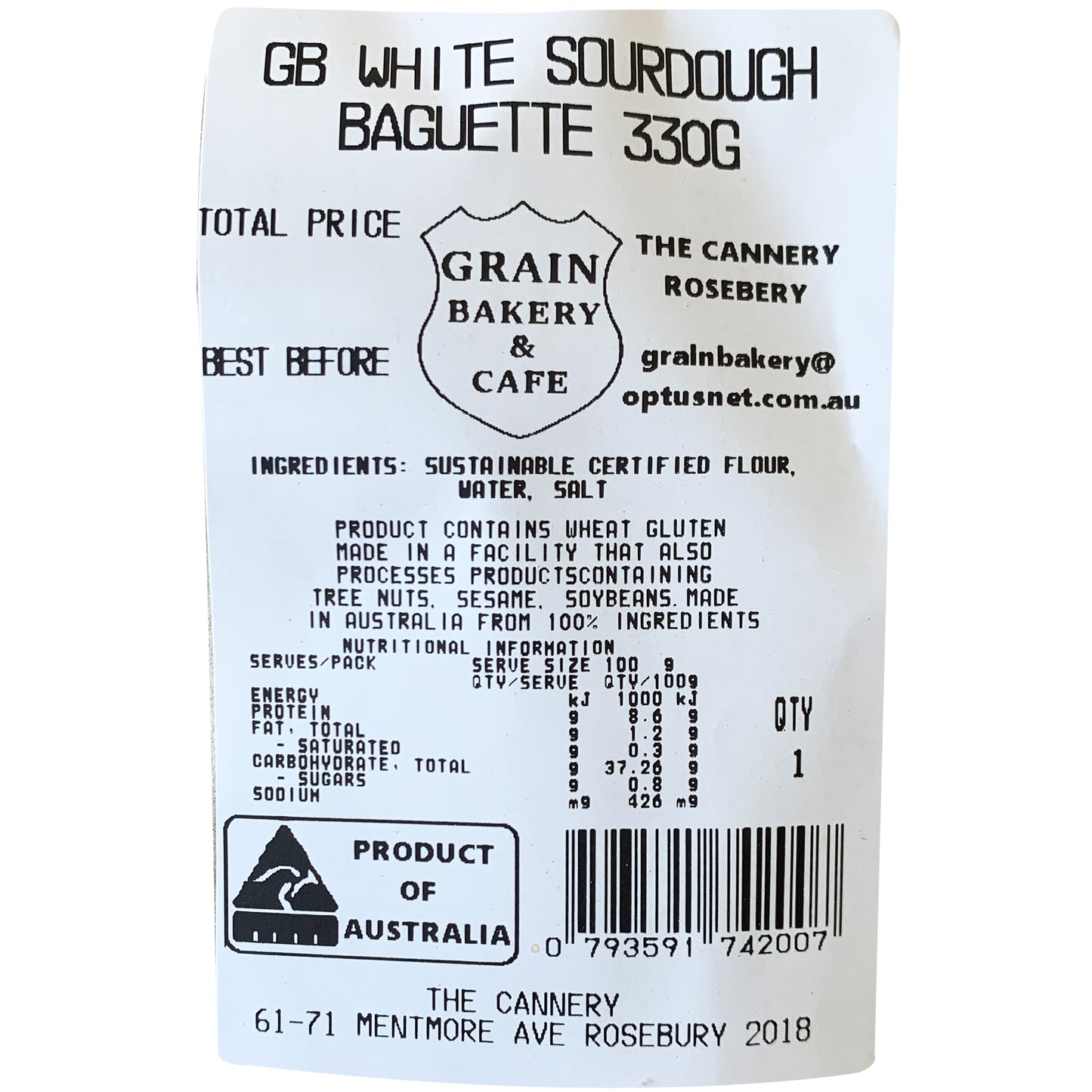 Grain Bakery Sourdough Baguette | Harris Farm Online