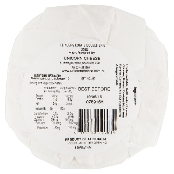 Flinders Estate Double Brie 200g , Frdg1-Cheese - HFM, Harris Farm Markets
 - 2