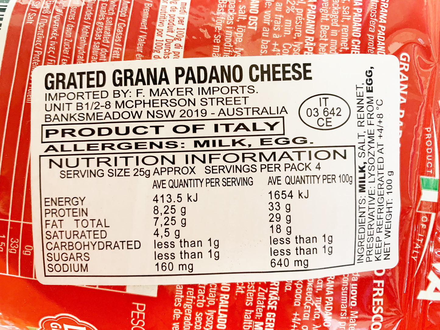 Mantova Grated Parmesan - Grana Padano Cheese | Harris Farm Online