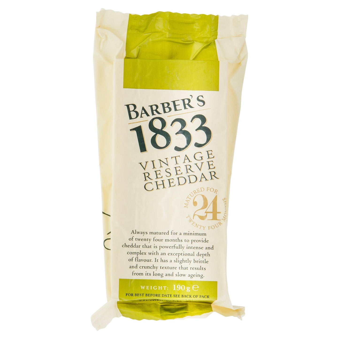 Cheddar Barber's 1833 Vintage Reserve 190g , Frdg1-Cheese - HFM, Harris Farm Markets
 - 1