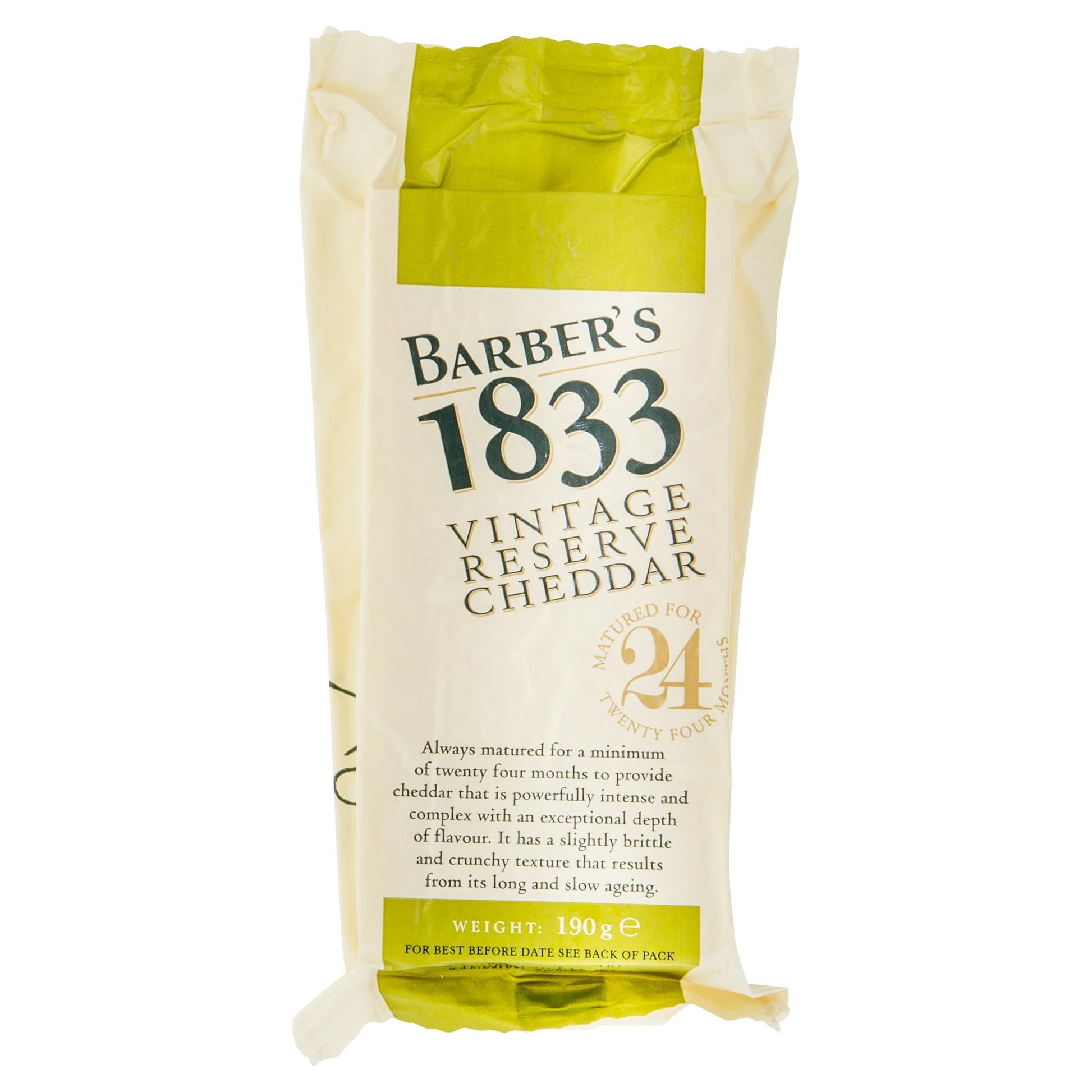 Cheddar Barber's 1833 Vintage Reserve 190g , Frdg1-Cheese - HFM, Harris Farm Markets
 - 1