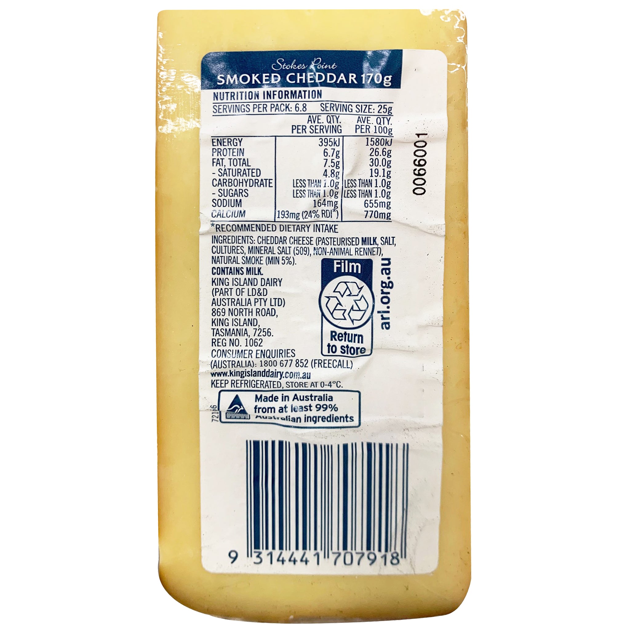 Stokes Point Cheddar Buy premium King Island Dairy Stokes Point Smoked Cheddar Cheese from ...