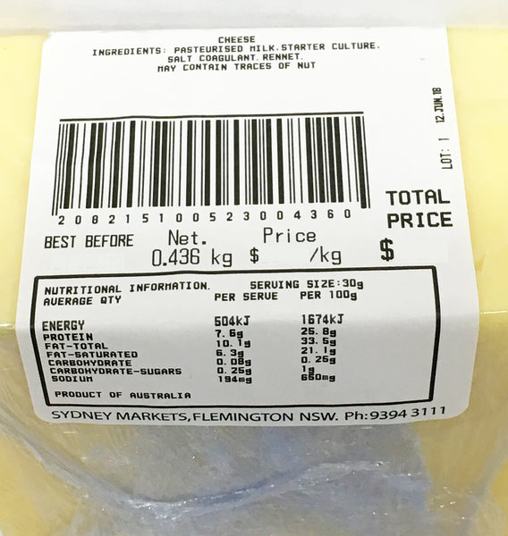 Australian Tasty Cheddar | Harris Farm Online