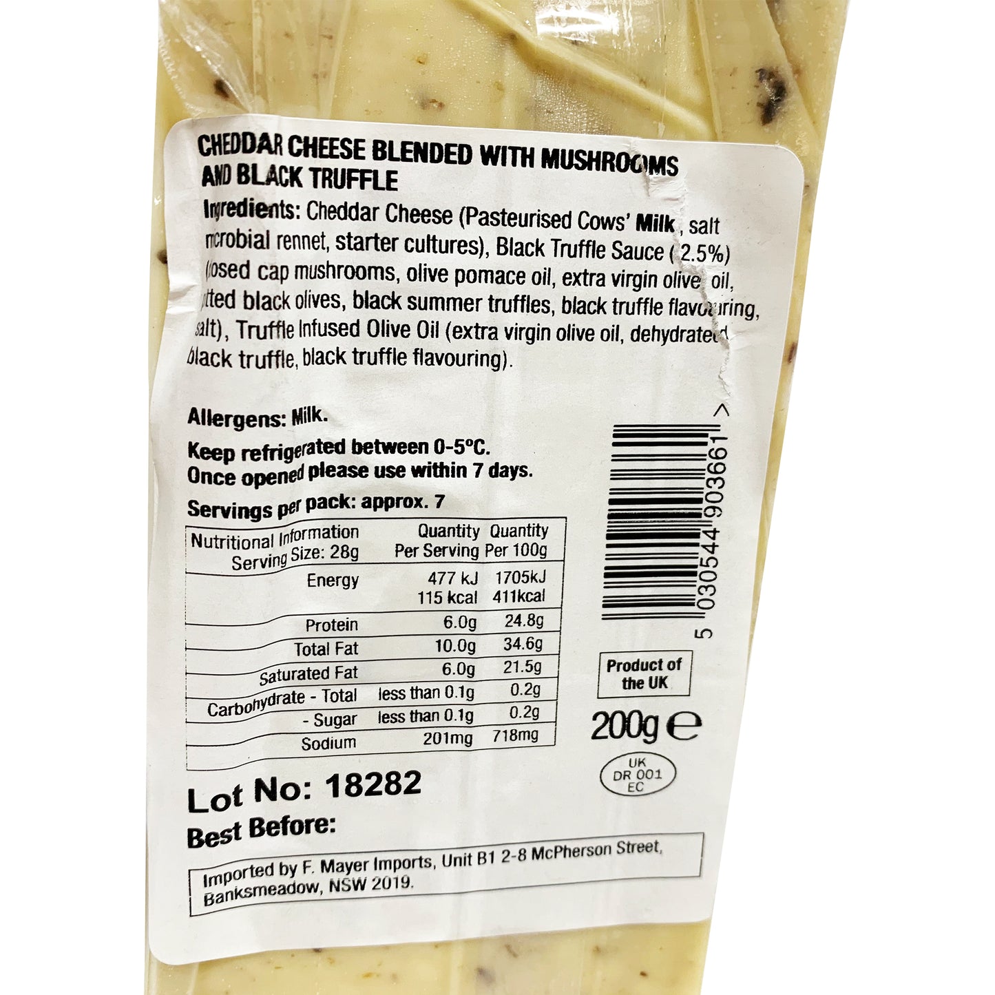 Cheddar - Truffler English - Blended with Finest Black Truffles (200g)
