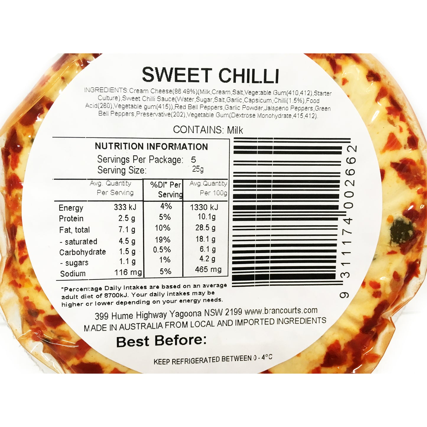 Flavoured Cream Cheese - Sweet Chilli (125g) Brancourts