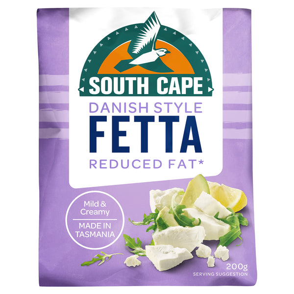 South Cape Danish Style Fetta Cheese Reduced Fat 200g