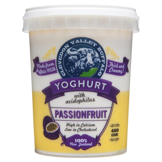 Clevedon Valley Buffalo Yoghurt Passionfruit 450g , Frdg2-Dairy - HFM, Harris Farm Markets
 - 1