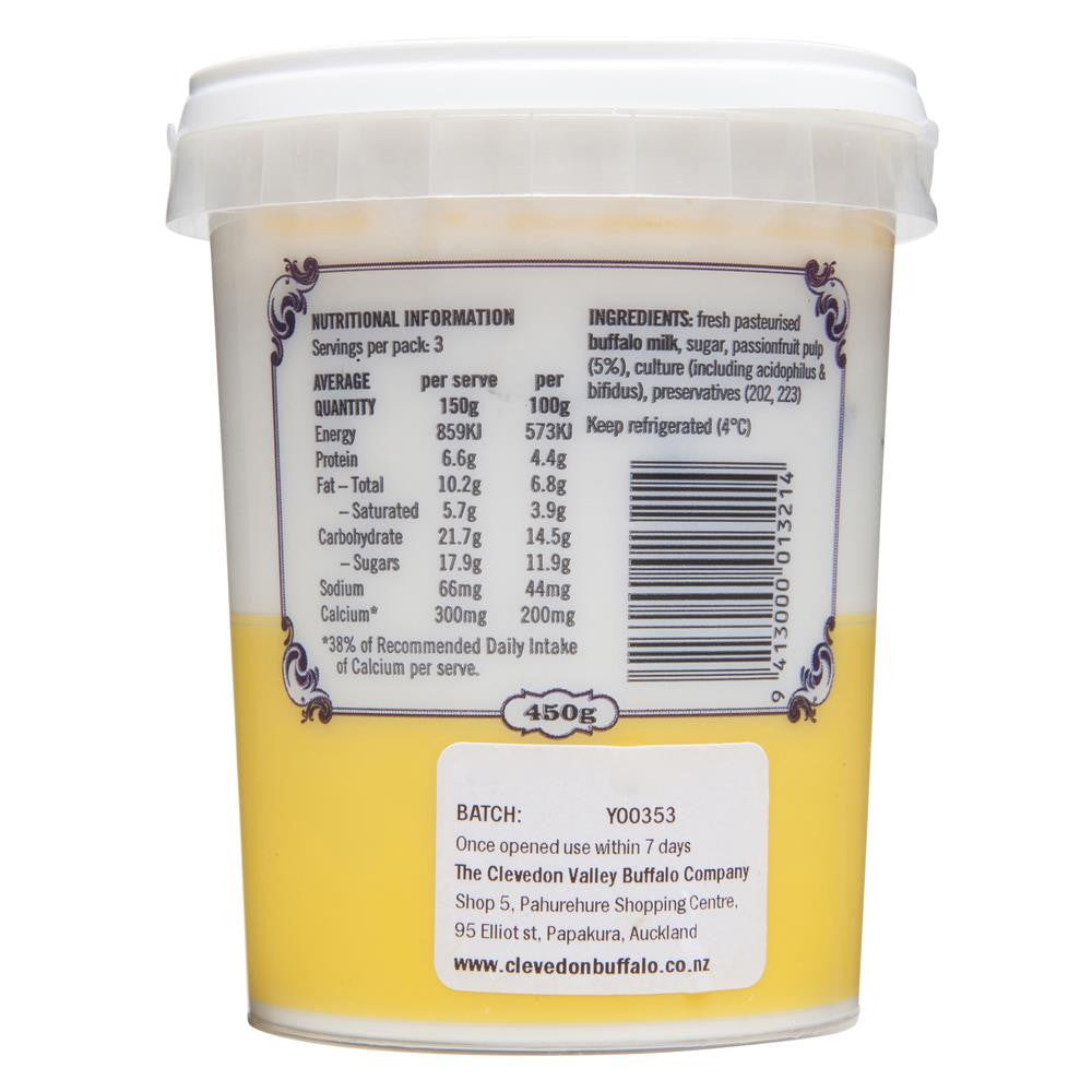 Clevedon Valley Buffalo Yoghurt Passionfruit 450g , Frdg2-Dairy - HFM, Harris Farm Markets
 - 2