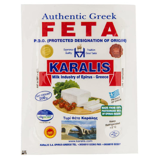 Karalis Authentic Greek Feta 200g , Frdg1-Cheese - HFM, Harris Farm Markets
 - 1