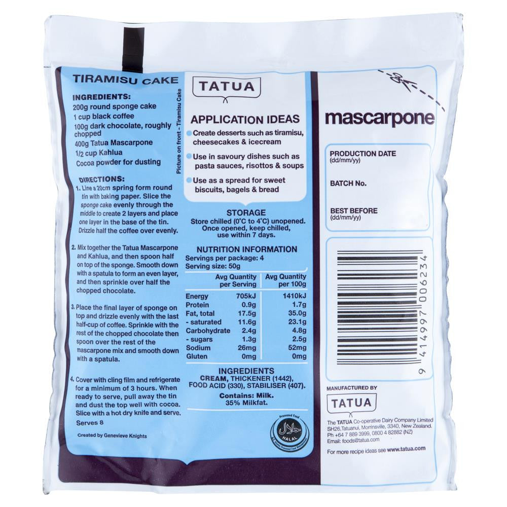 Mascarpone Soft Cream Cheese Tatua 200g , Frdg1-Cheese - HFM, Harris Farm Markets
 - 2