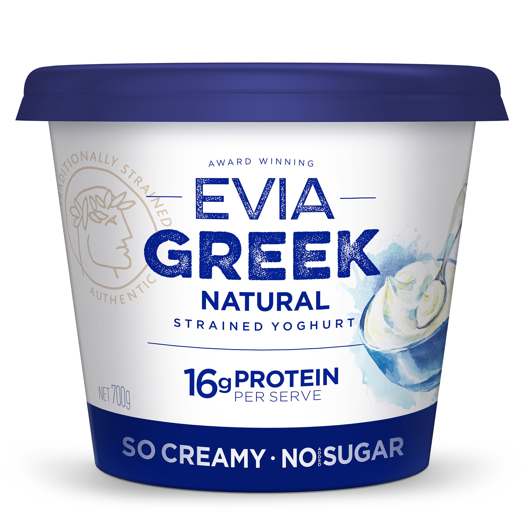Naturally Strained Logo Evia Greek Natural Strained Yoghurt 700g – Harris Farm Markets