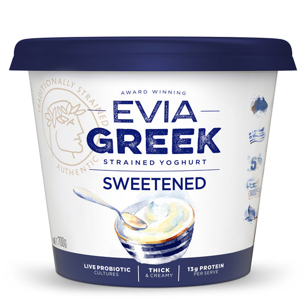 Evia Greek Strained Yoghurt Sweetened | Harris Farm Online