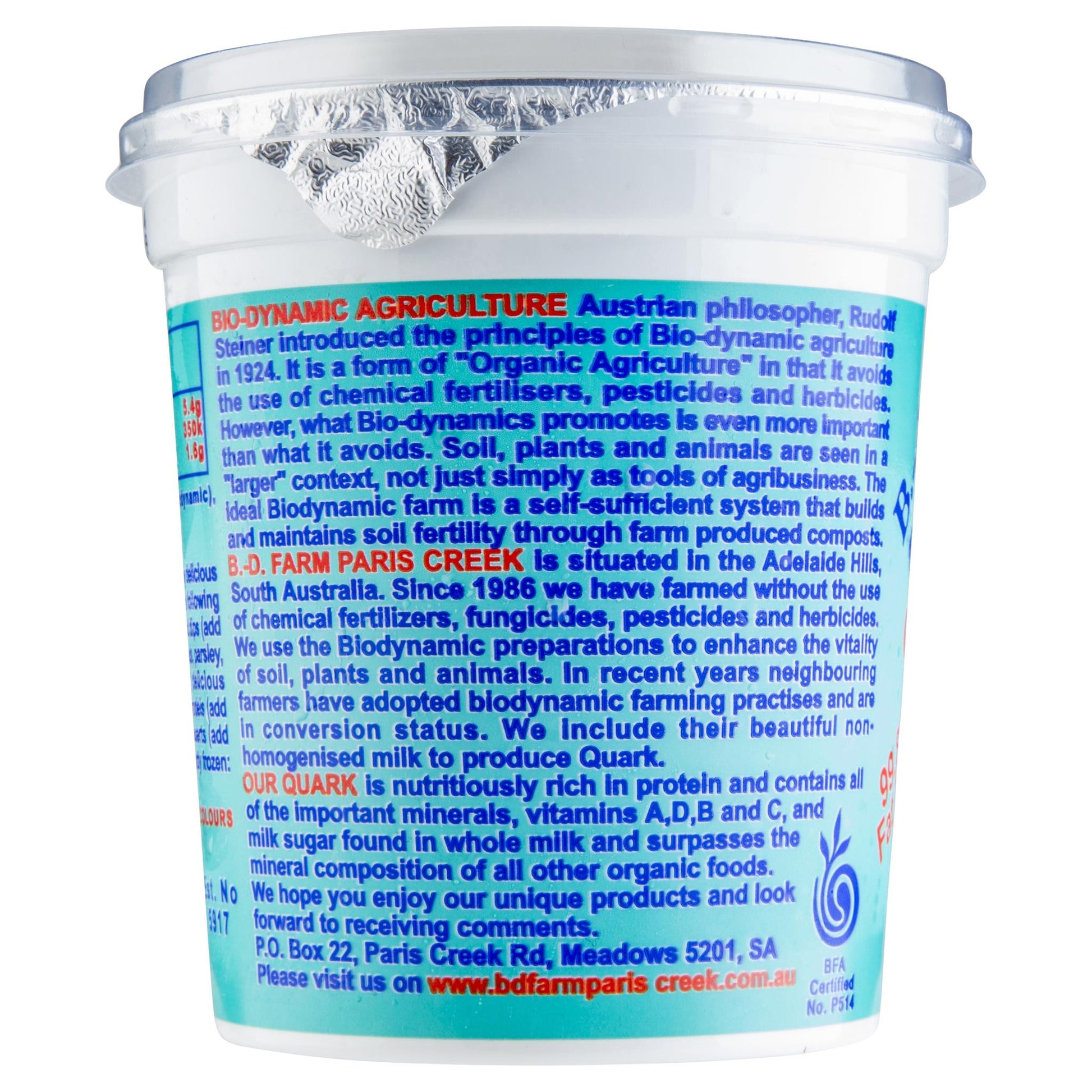 Cottage Cheese Paris Creek Organic Quark 450g , Frdg1-Cheese - HFM, Harris Farm Markets
 - 2