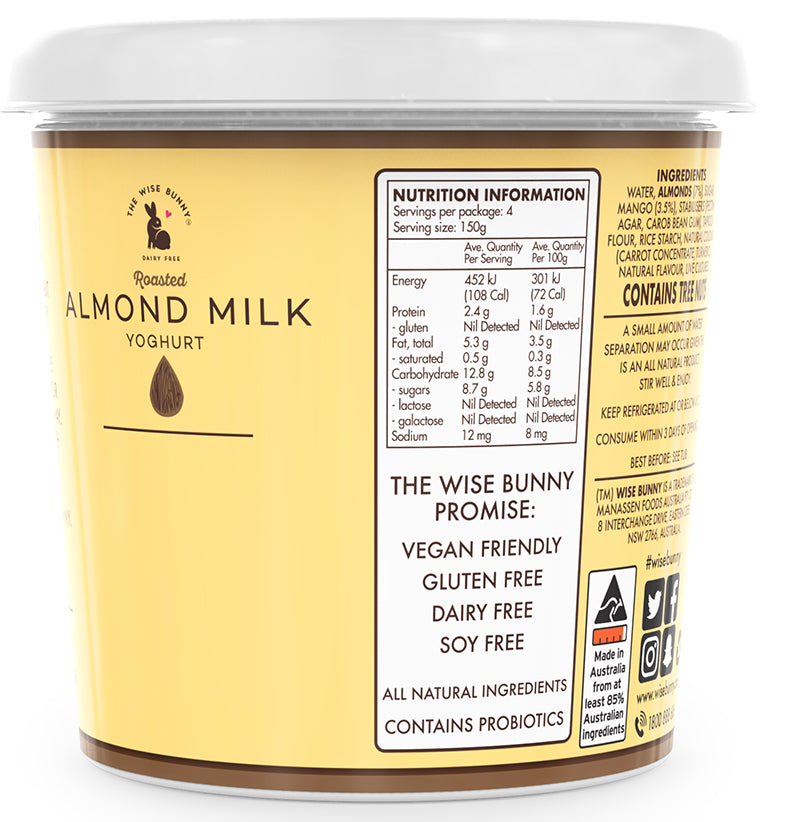 Wise Bunny Roasted Almond Milk Mango Yoghurt 600g