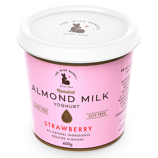 Wise Bunny Roasted Almond Milk Strawberry Yoghurt 600g