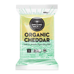The Organic Milk Co Block Organic Cheddar Cheese 400g | Harris Farm Online