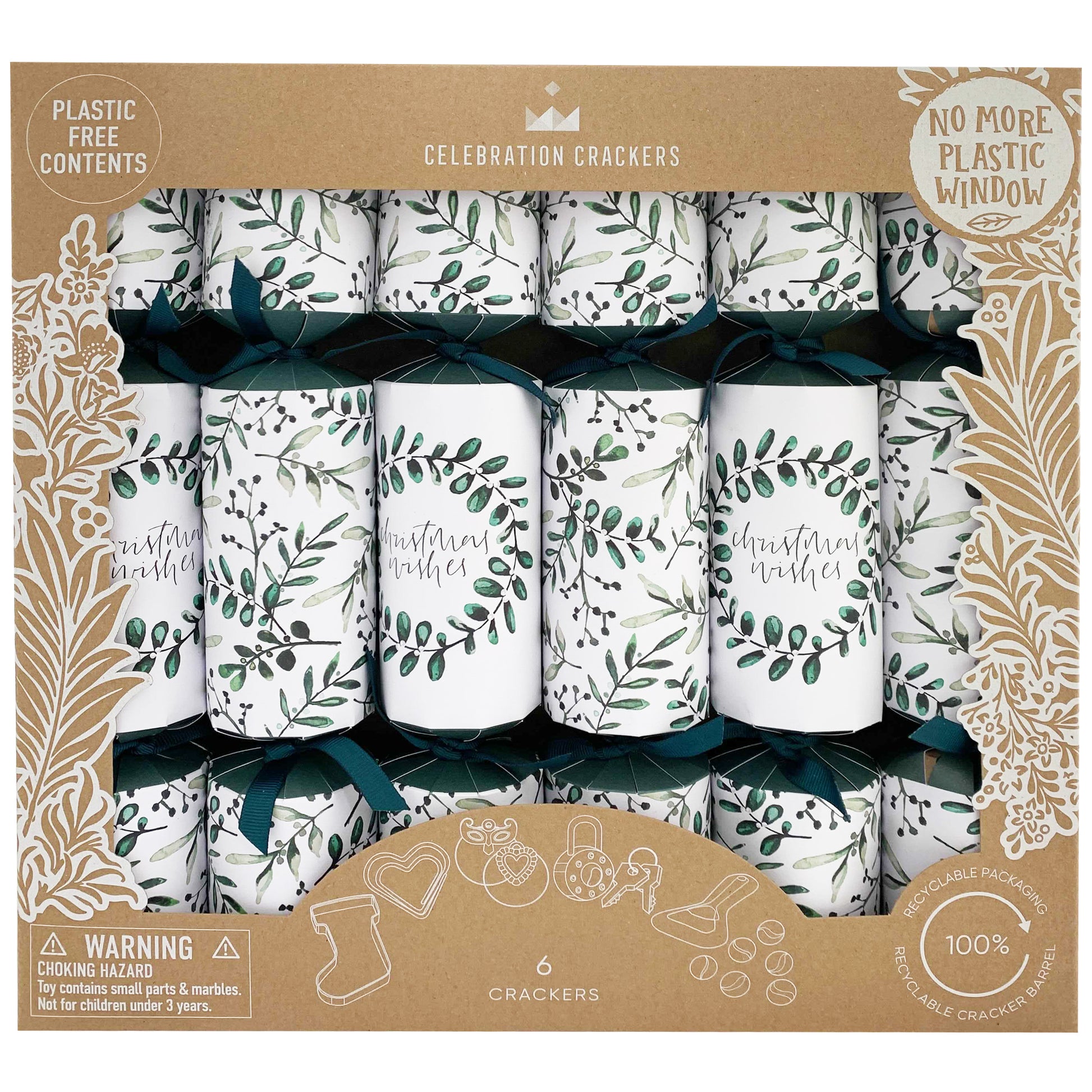 Celebration Crackers Botanical Leaves x6 | Harris Farm Online