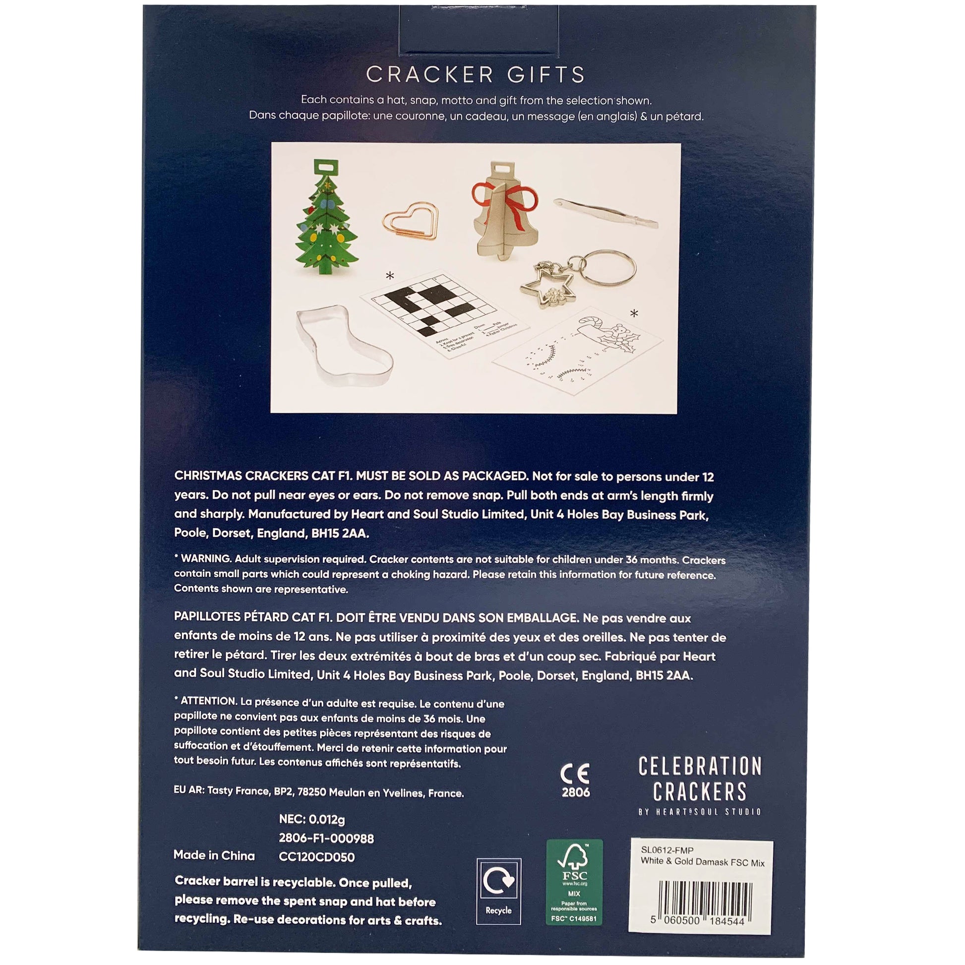Celebration Crackers White and Gold Damask x8 | Harris Farm Online