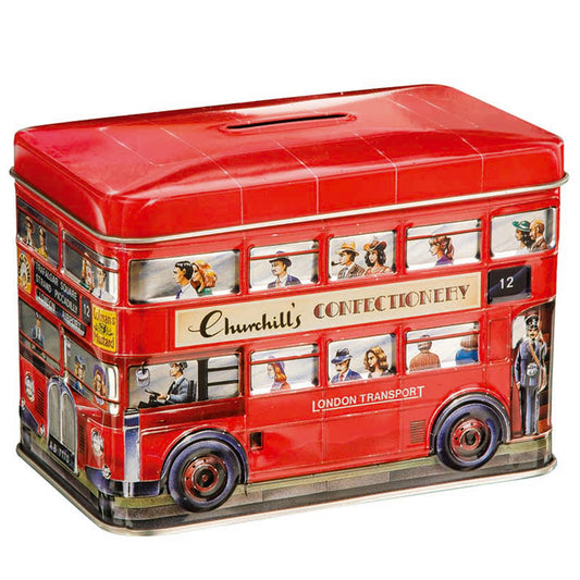 Churchill's Double Decker Bus English Cream Toffees Money Box | Harris Farm Online