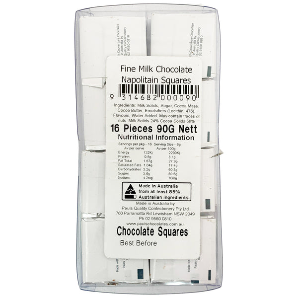 Pauls Chocolates Milk Chocolate Napolitain Squares | Harris Farm Online