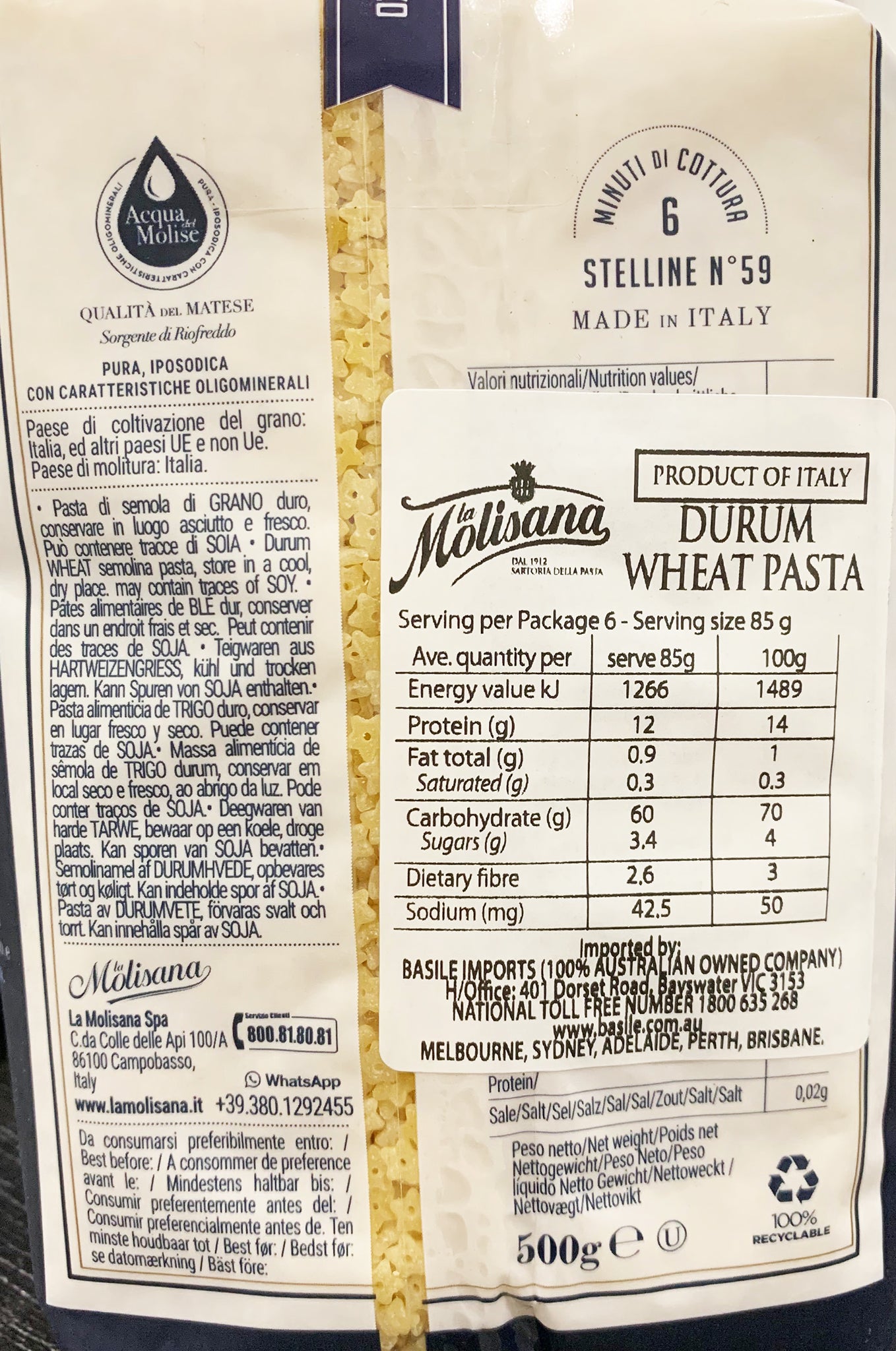 La Molisana - Pasta - Stelline (No.59, 500g)
