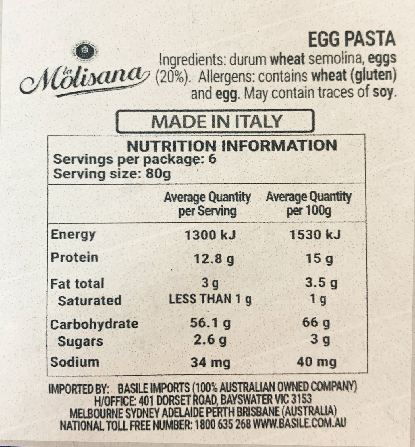 La Molisana Pappardelle Egg No.205 250g