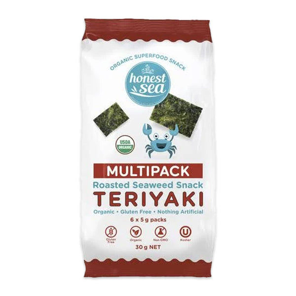 Honest Sea Organic Roasted Seaweed Snack Teriyaki 6 x 5g