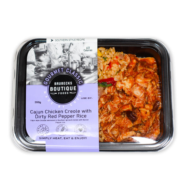Brubecks Boutique Foods Cajun Chicken Creole with Dirty Red Pepper Rice 350g | Harris Farm Online