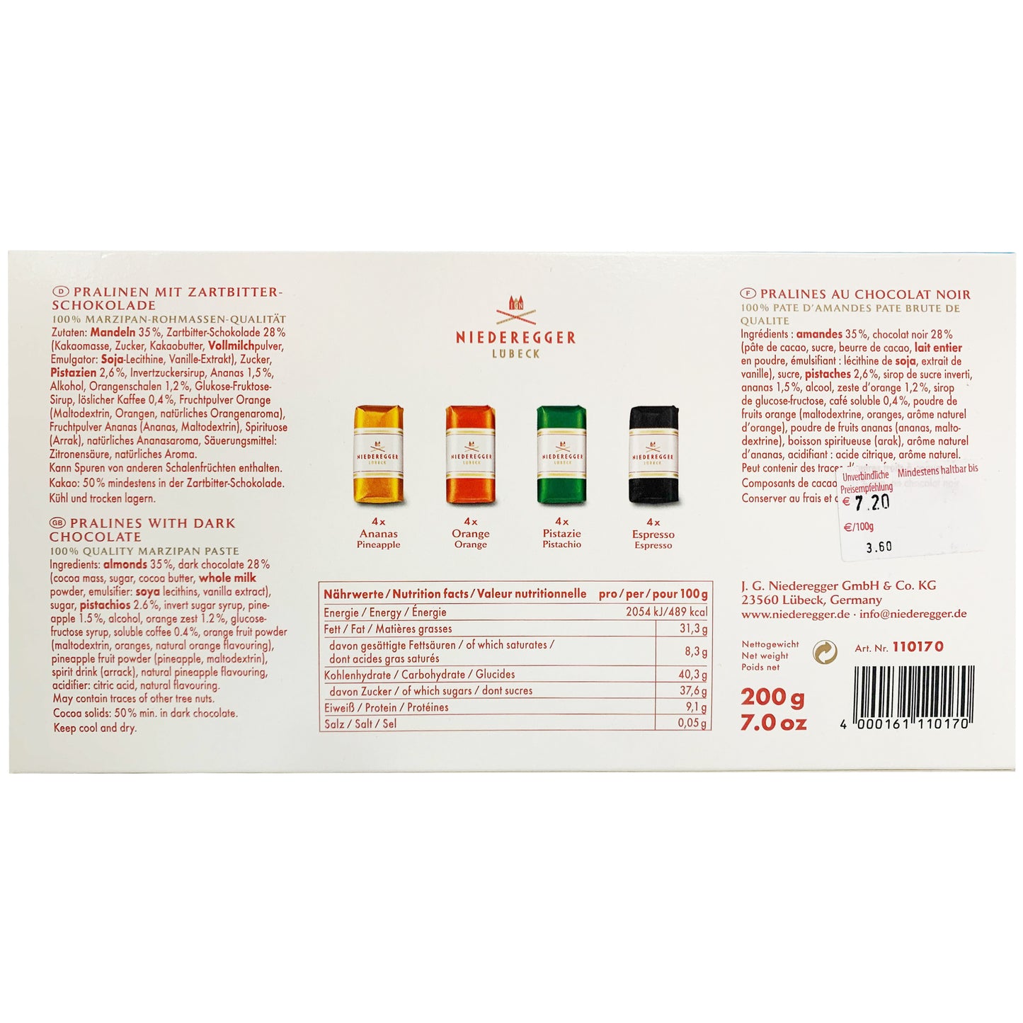 Neideregger Pralines Dark Chocolate Beach Gift Box | Harris Farm Online