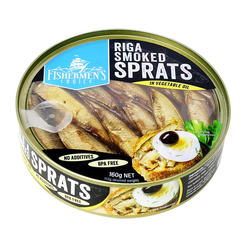 Fishermens Choice - Riga Smoked Sprats - in Vegetable Oil (160g)