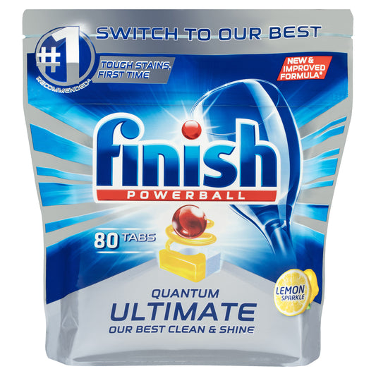 Finish Powerball Quantum Ultimate Lemon Sparkle Dishwasher Tablets x80