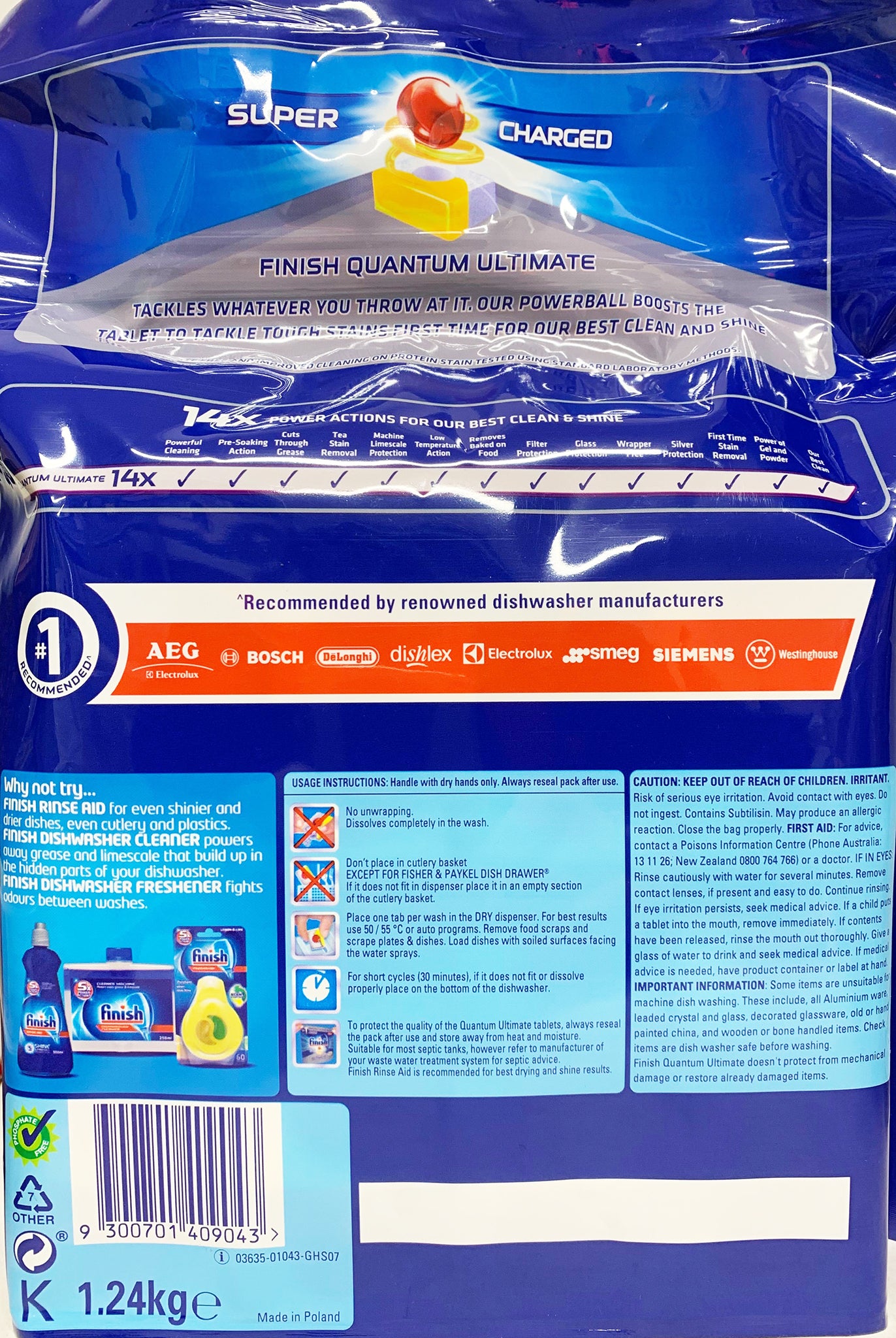 Finish Powerball Quantum Ultimate Lemon Sparkle Dishwasher Tablets x80