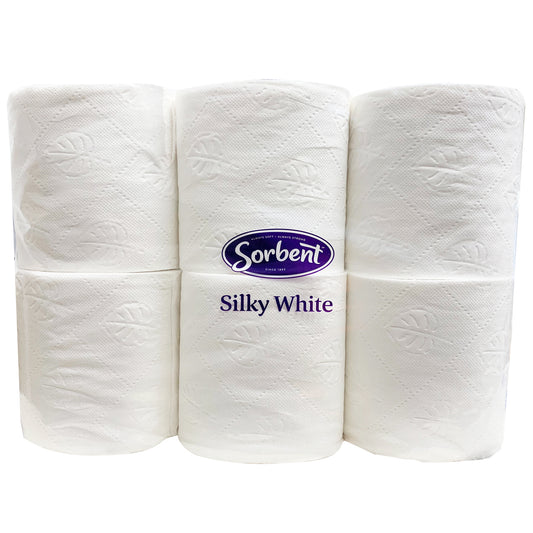 Sorbent Silky White Toilet Papers 6 X 180 sheets