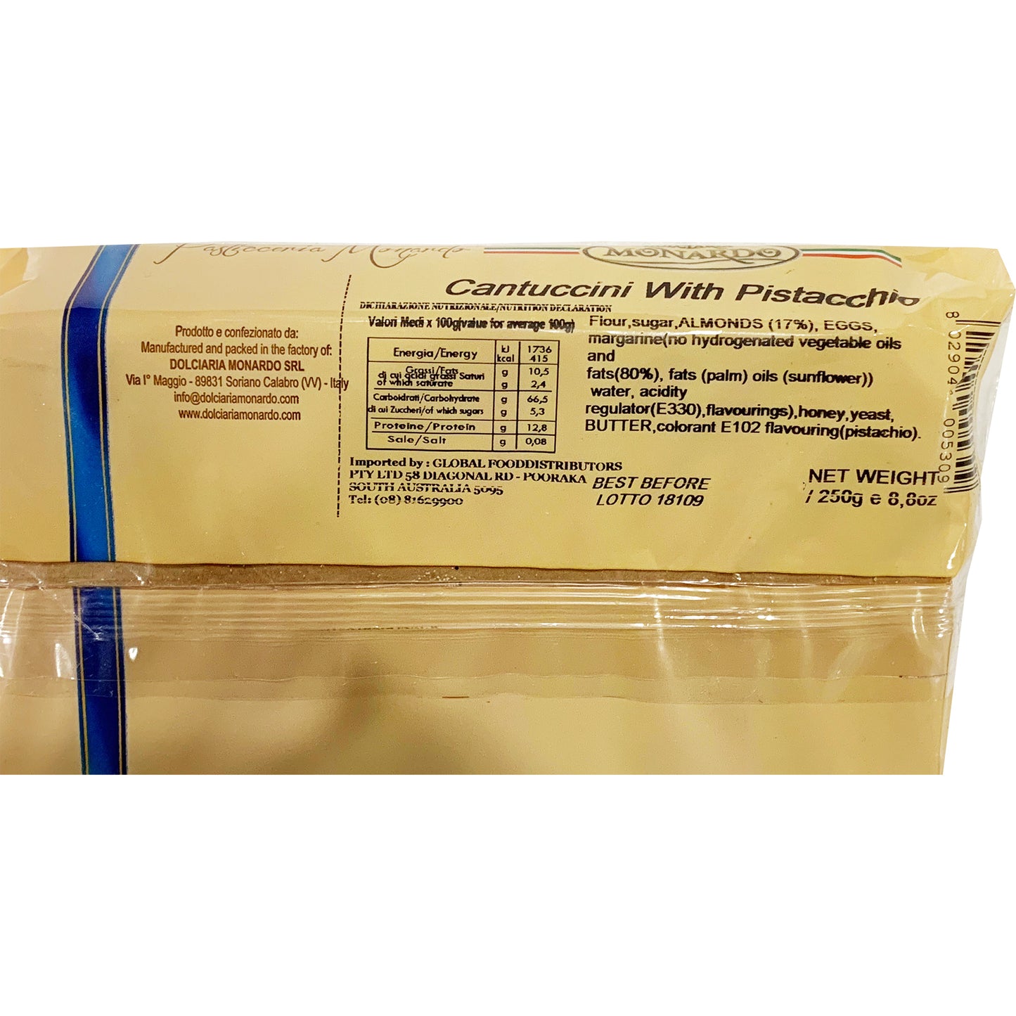 Dolciaria Monardo Cantuccini with Pistachio Cookies 250g