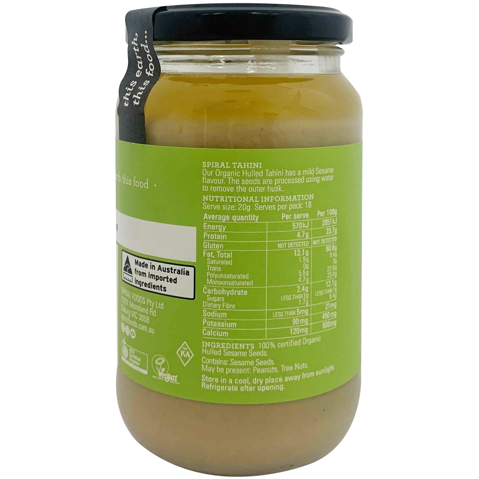Spiral Foods Organic Hulled Tahini | Harris Farm Online