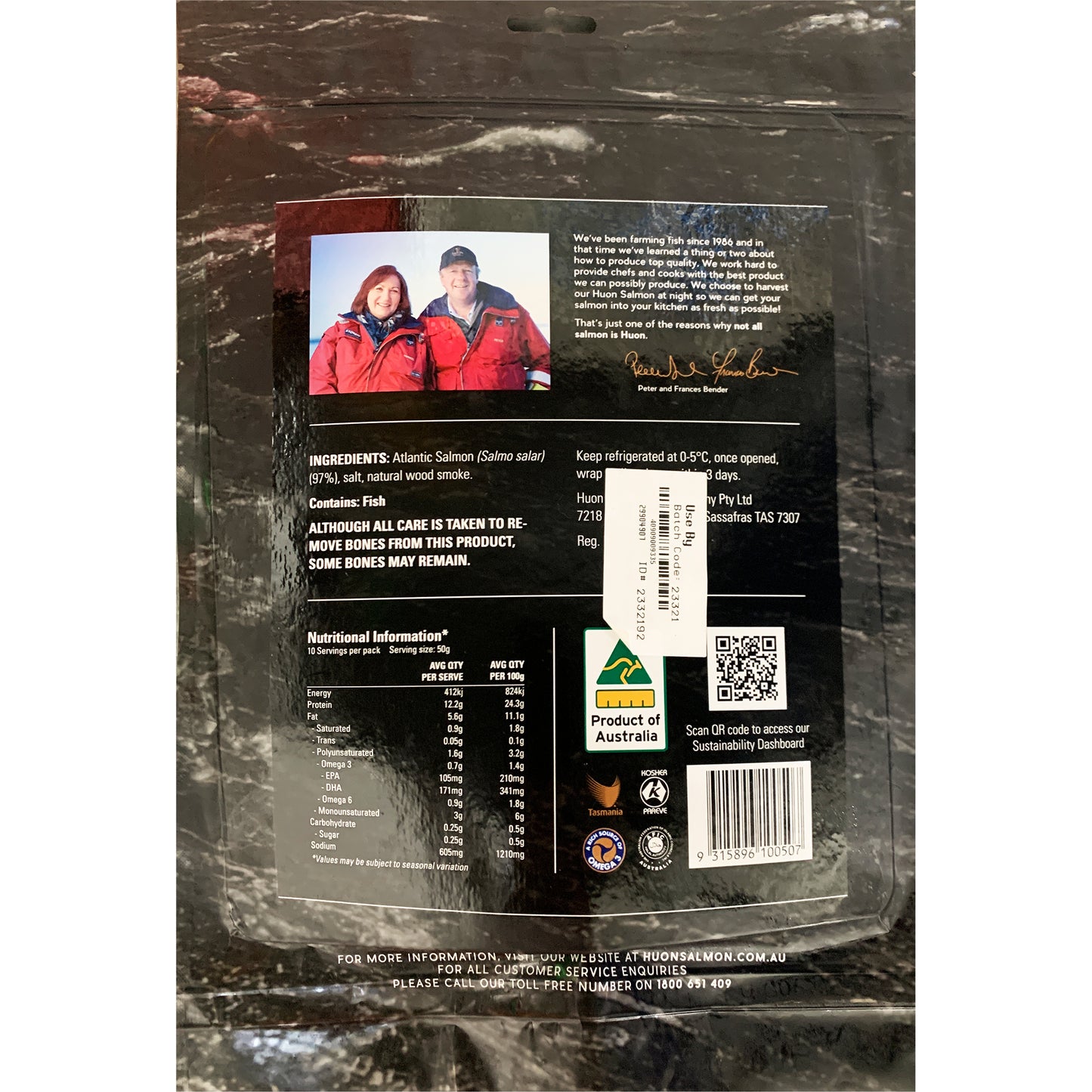 Huon Chef Series Cold Smoked Salmon 500g