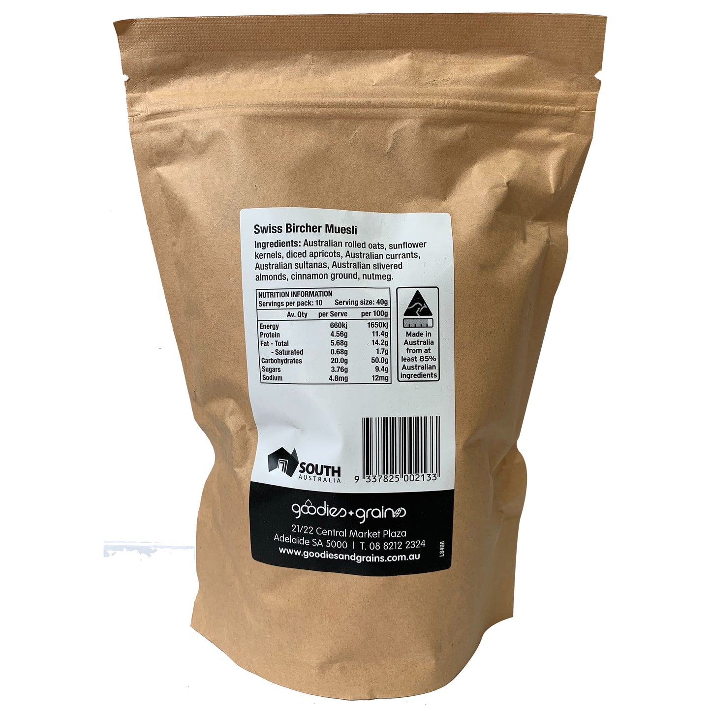 Goodies and Grains - Swiss Bircher Muesli - with Dried Apricots (400g)