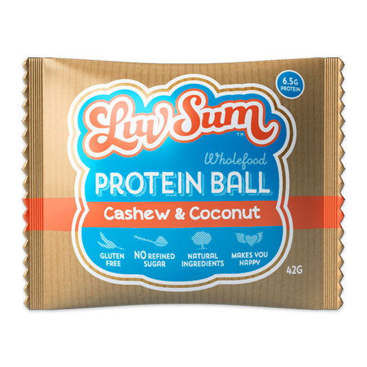 Luv Sum Protein Ball Cashew and Coconut 42g | Harris Farm Online